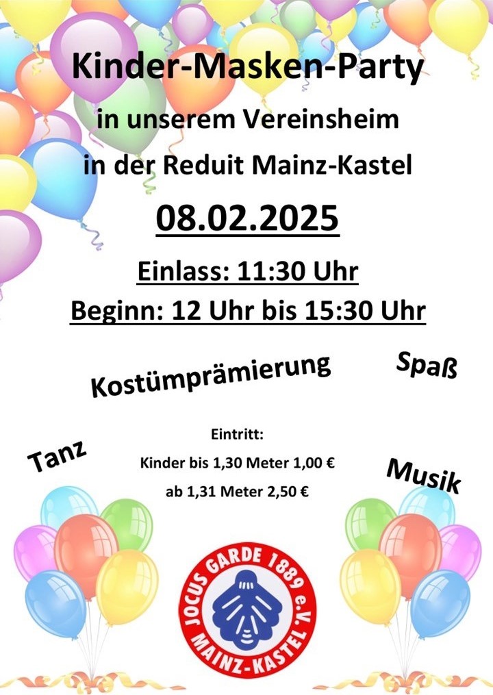 Kinder Masken Party 2025